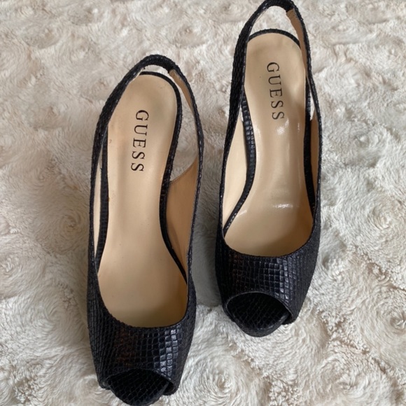 {SOLD} GUESS Slingback Peep-Toe Stiletto Heels - Picture 16 of 16